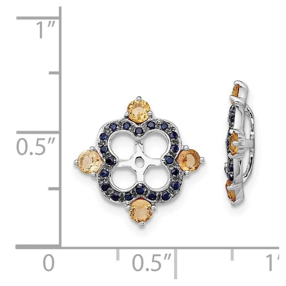 Sterling Silver Rhodium Citrine u0026 Black Sapphire Earring Jacket