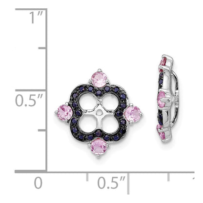 Sterling Silver Rhodium Crted Pink Sapphire u0026 Black Sapphire Earring Jacket