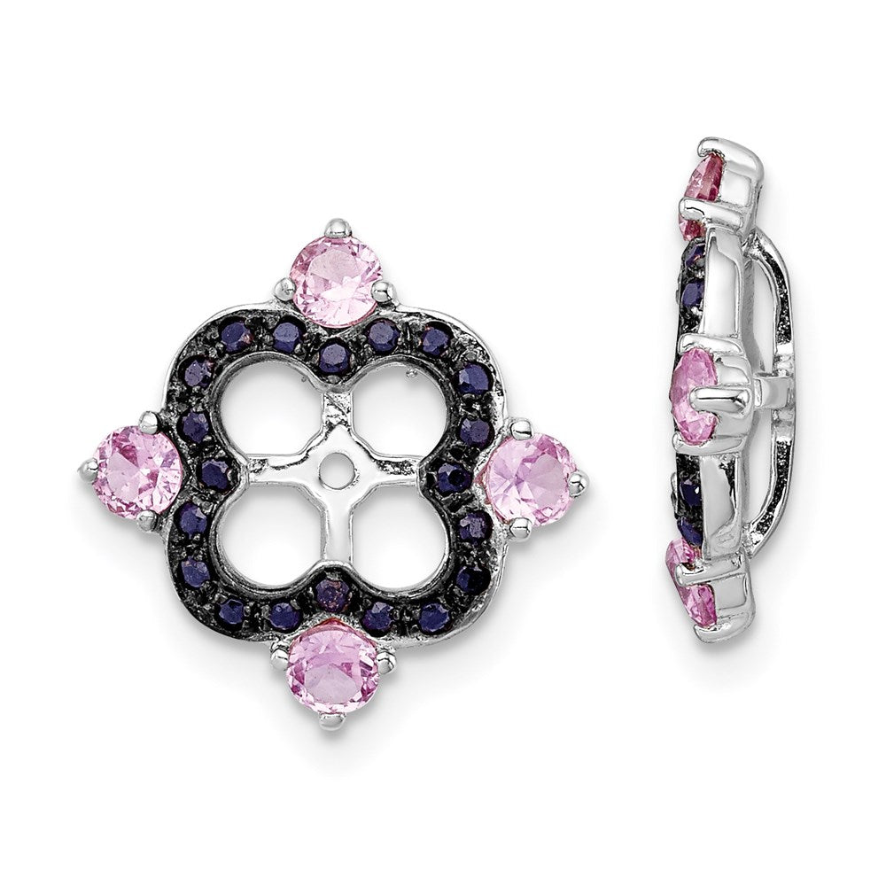 Sterling Silver Rhodium Crted Pink Sapphire u0026 Black Sapphire Earring Jacket
