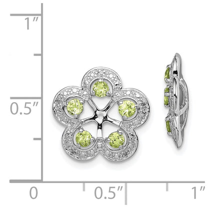 Sterling Silver Rhodium Diamond u0026 Peridot Earring Jacket
