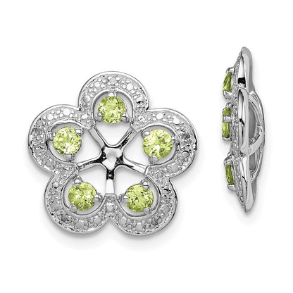 Sterling Silver Rhodium Diamond u0026 Peridot Earring Jacket