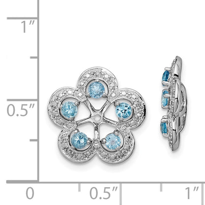 Sterling Silver Rhodium Diamond u0026 Swiss Blue Topaz Earring Jacket