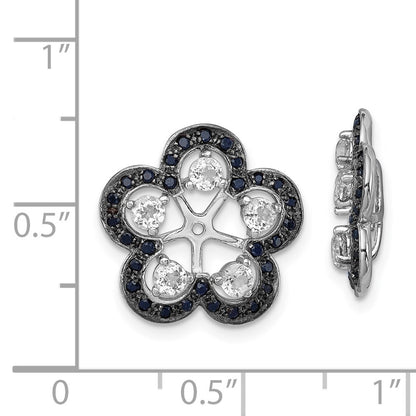 Sterling Silver Rhodium White Topaz u0026 Black Sapphire Earring Jacket