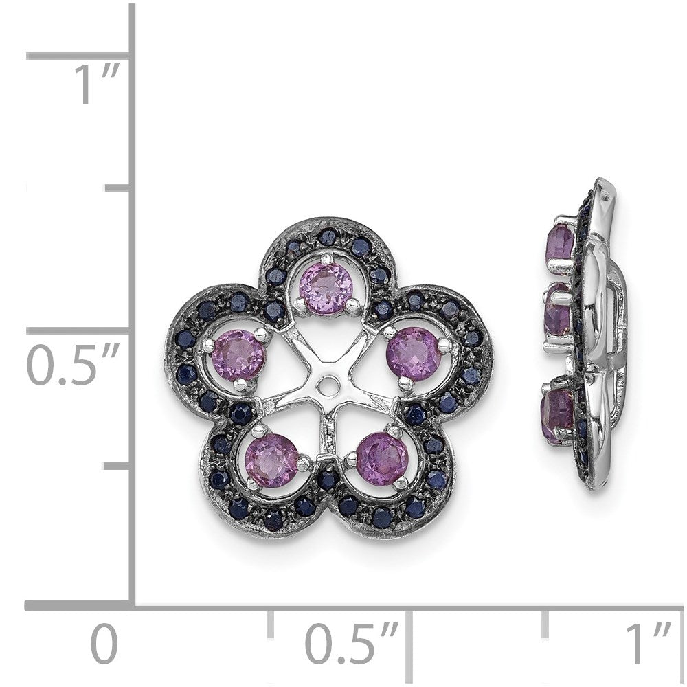 Sterling Silver Rhodium Amethyst u0026 Black Sapphire Earring Jacket