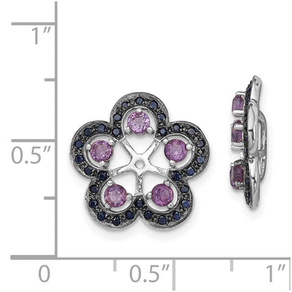 Sterling Silver Rhodium Amethyst u0026 Black Sapphire Earring Jacket