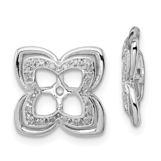 Sterling Silver Rhodium Diamond Earring Jacket