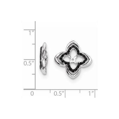 Sterling Silver Rhodium Black Sapphire Earring Jacket