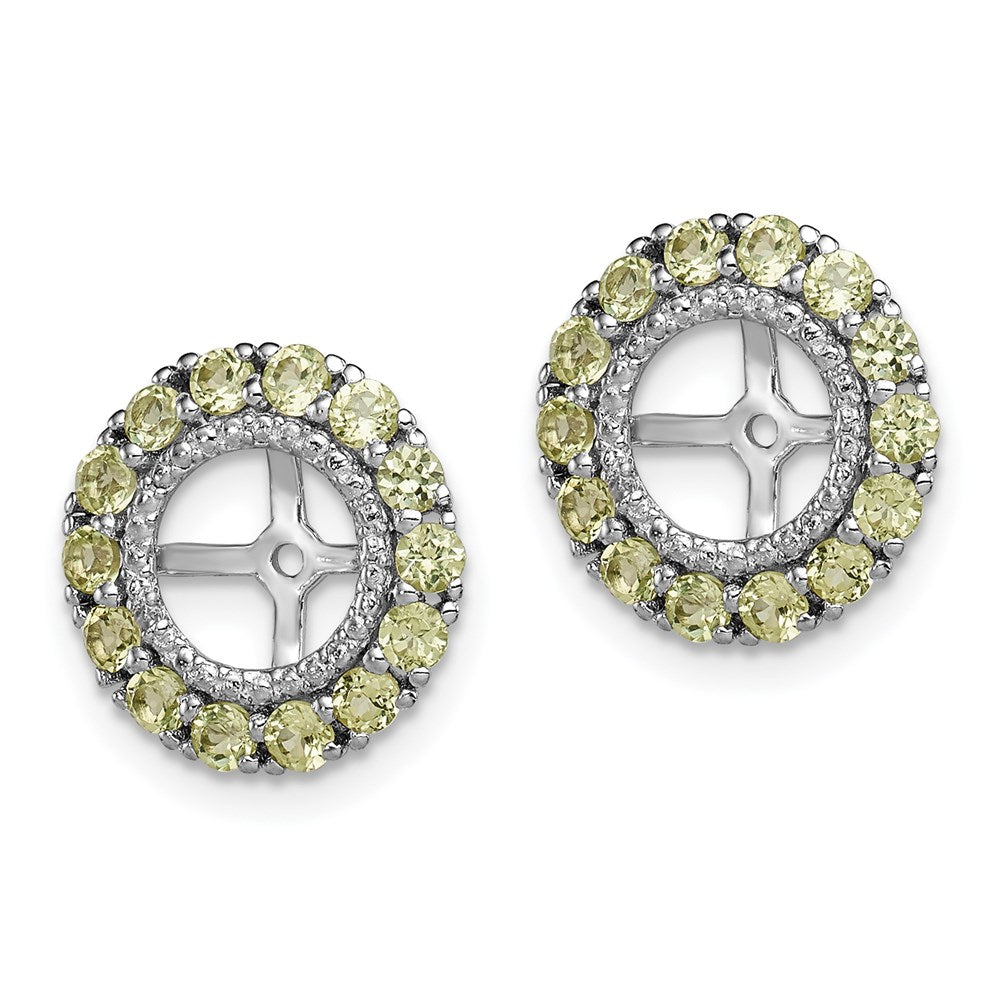 Sterling Silver Rhodium Diamond u0026 Peridot Earring Jacket