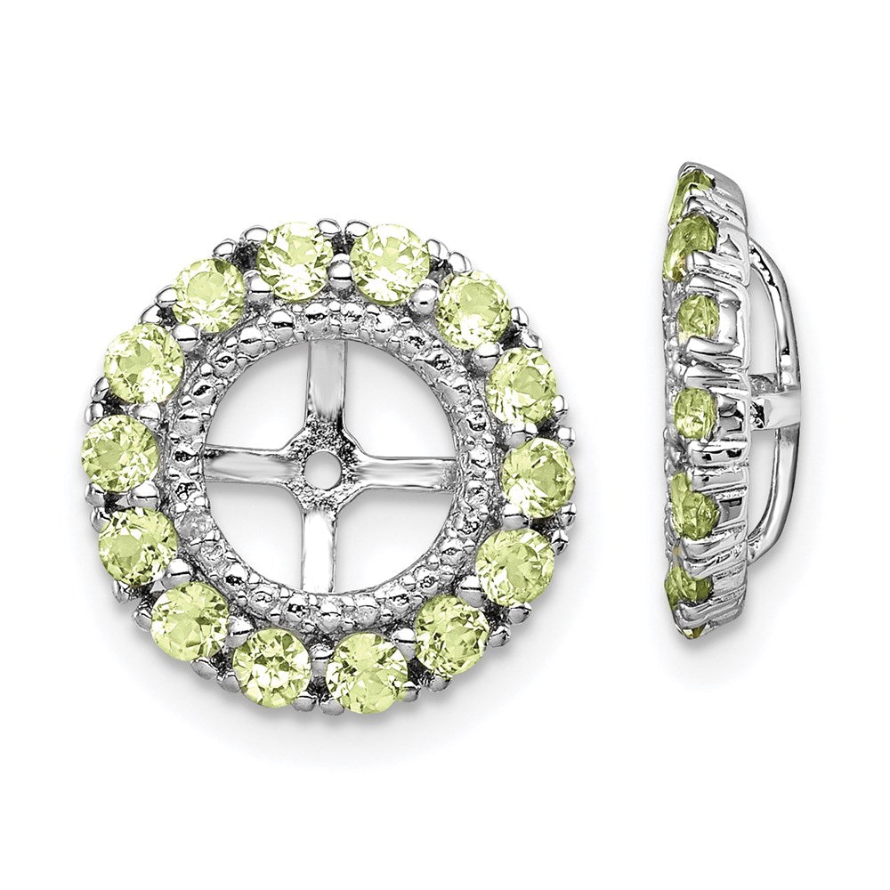 Sterling Silver Rhodium Diamond u0026 Peridot Earring Jacket