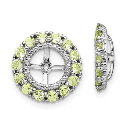 Sterling Silver Rhodium Diamond u0026 Peridot Earring Jacket