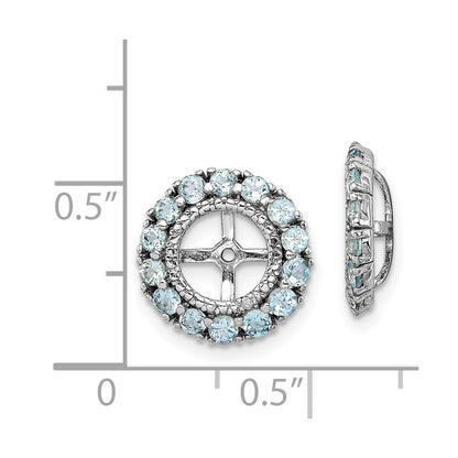 Sterling Silver Rhodium Diamond u0026 Swiss Blue Topaz Earring Jacket