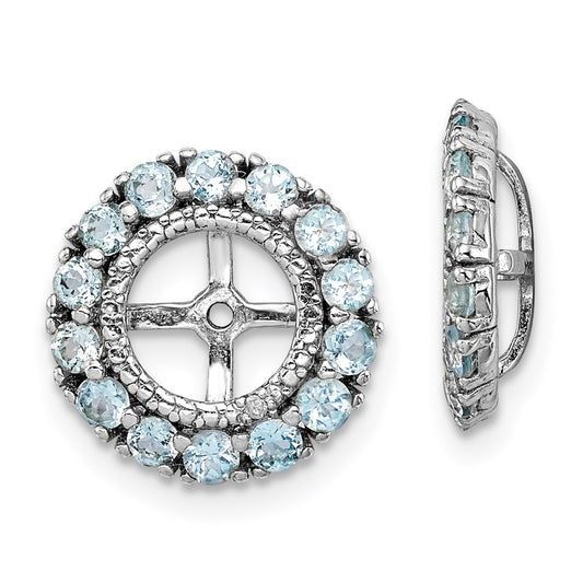 Sterling Silver Rhodium Diamond u0026 Swiss Blue Topaz Earring Jacket