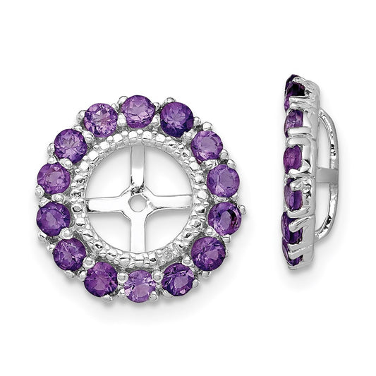 Sterling Silver Rhodium Diamond u0026 Amethyst Earring Jacket