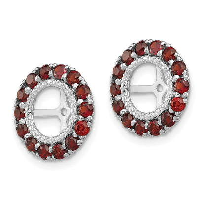 Sterling Silver Rhodium Diamond u0026 Garnet Earring Jacket