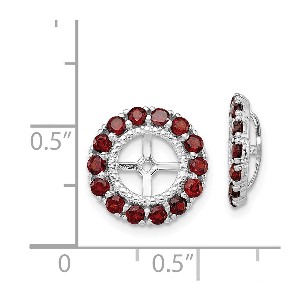 Sterling Silver Rhodium Diamond u0026 Garnet Earring Jacket