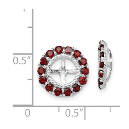 Sterling Silver Rhodium Diamond u0026 Garnet Earring Jacket