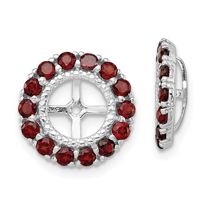 Sterling Silver Rhodium Diamond u0026 Garnet Earring Jacket