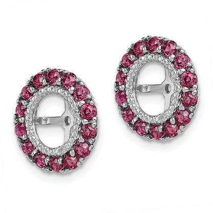 Sterling Silver Rhodium Diamond u0026 Rhodolite Garnet Earring Jacket