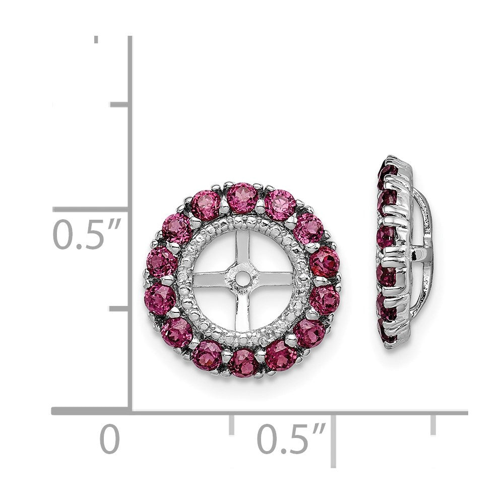 Sterling Silver Rhodium Diamond u0026 Rhodolite Garnet Earring Jacket