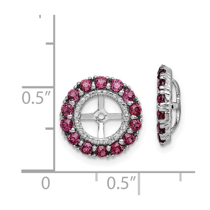 Sterling Silver Rhodium Diamond u0026 Rhodolite Garnet Earring Jacket