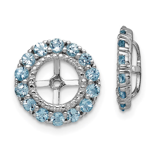 Sterling Silver Rhodium Diamond u0026 Aquamarine Earring Jacket