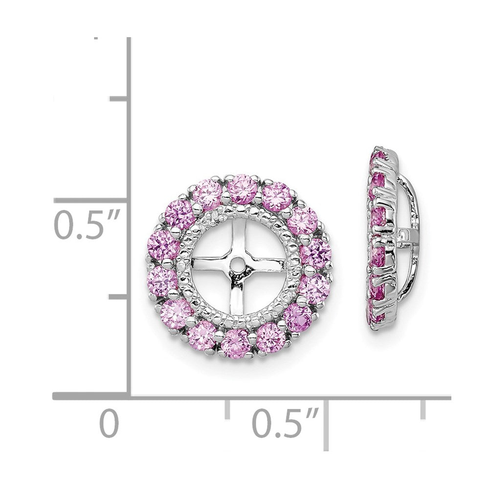 Sterling Silver Rhodium Diamond u0026 Created Pink Sapphire Earring Jacket