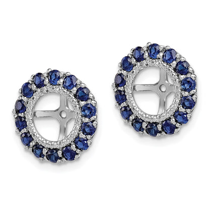 Sterling Silver Rhodium Diamond u0026 Created Sapphire Earring Jacket