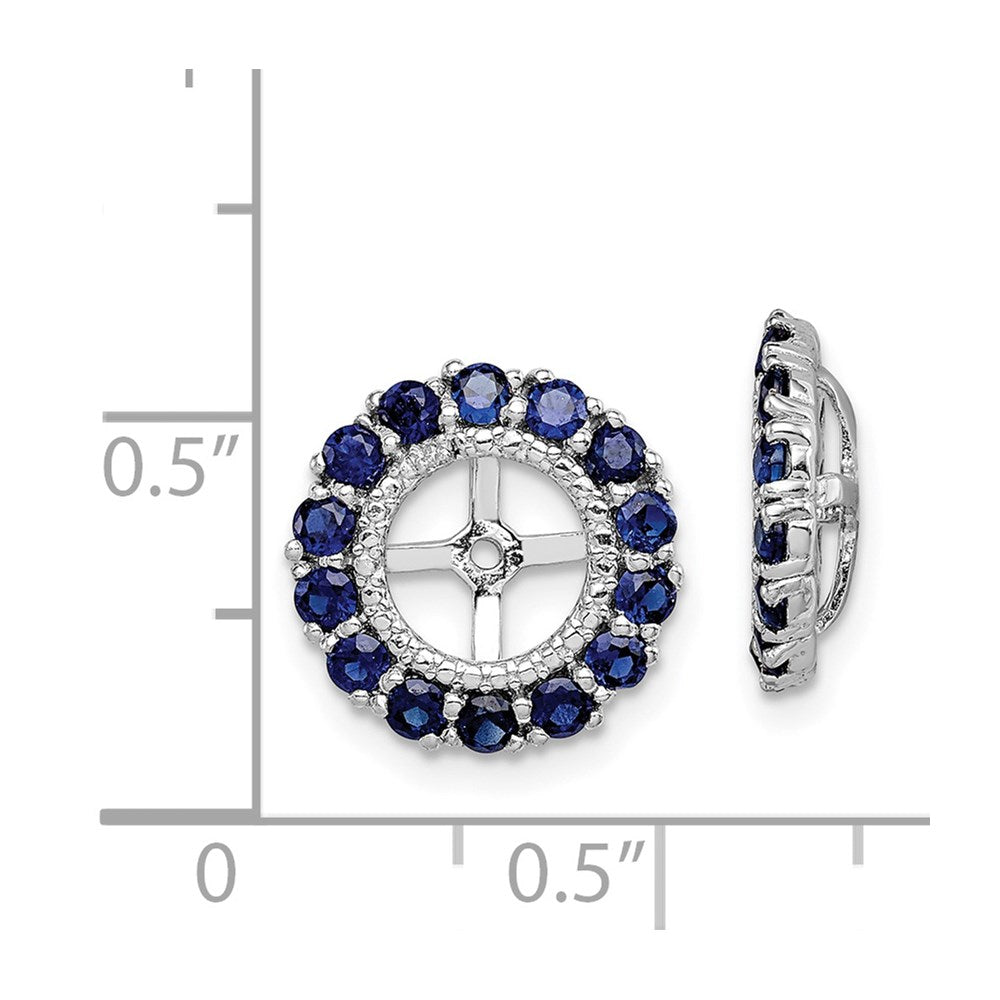 Sterling Silver Rhodium Diamond u0026 Created Sapphire Earring Jacket