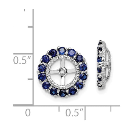 Sterling Silver Rhodium Diamond u0026 Created Sapphire Earring Jacket