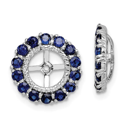 Sterling Silver Rhodium Diamond u0026 Created Sapphire Earring Jacket