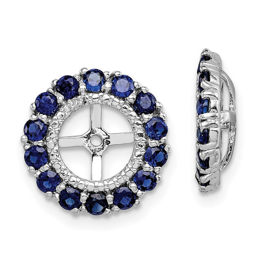Sterling Silver Rhodium Diamond u0026 Created Sapphire Earring Jacket