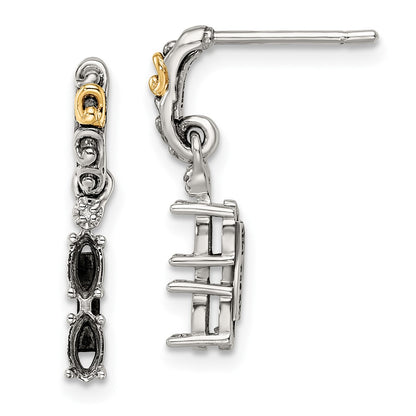 Sterling Silver u0026 14k Two-stone and Diamond Mother's Earring