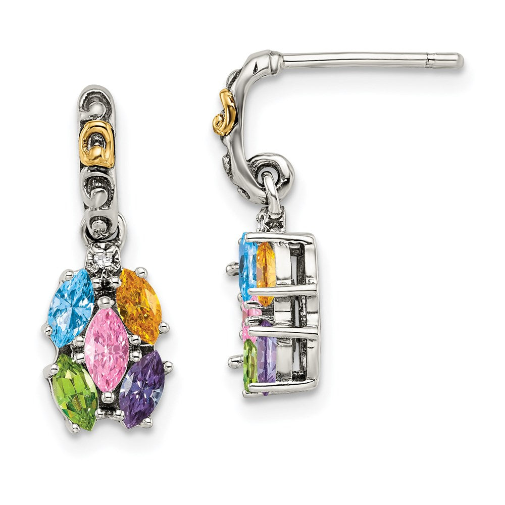 Sterling Silver u0026 14k Five-stone and Diamond Mother's Earring