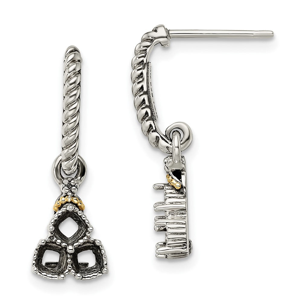 Sterling Silver u0026 14k Three-stone and Diamond Mother's Earring