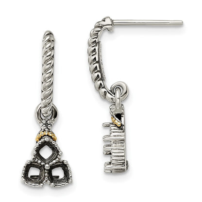 Sterling Silver u0026 14k Three-stone and Diamond Mother's Earring