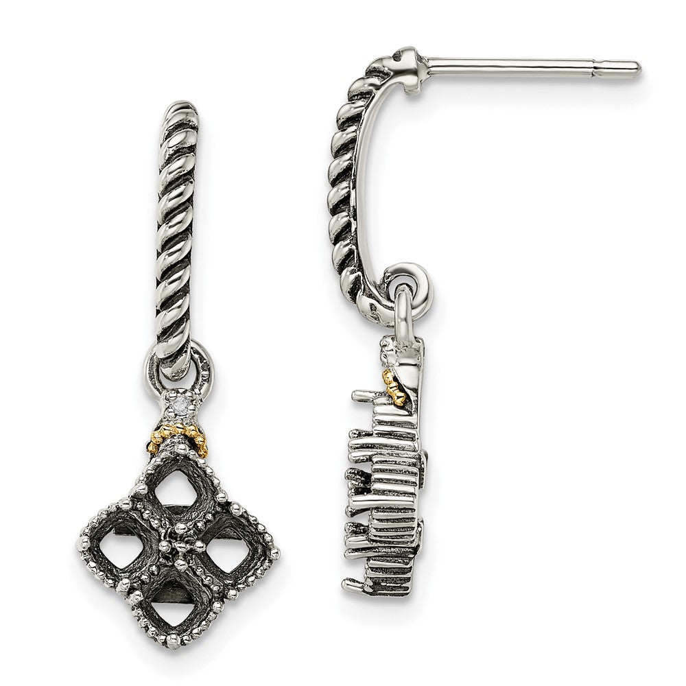 Sterling Silver u0026 14k Four-stone and Diamond Mother's Earring