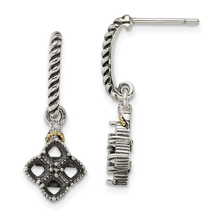 Sterling Silver u0026 14k Four-stone and Diamond Mother's Earring