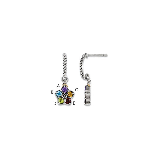Sterling Silver u0026 14k Five-stone and Diamond Mother's Earring