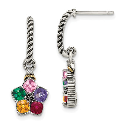 Sterling Silver u0026 14k Five-stone and Diamond Mother's Earring