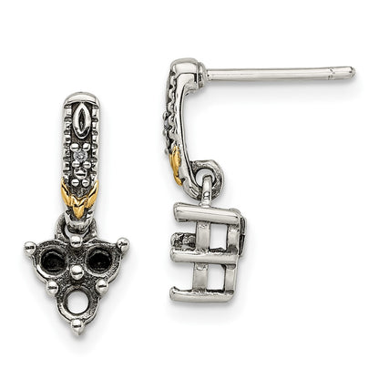 Sterling Silver u0026 14k Three-stone and Diamond Mother's Earring