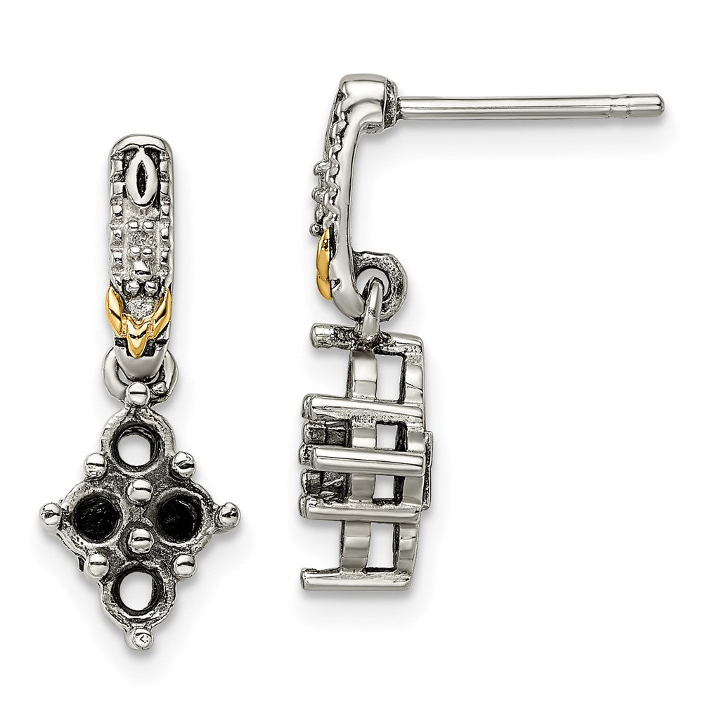 Sterling Silver u0026 14k Four-stone and Diamond Mother's Earring