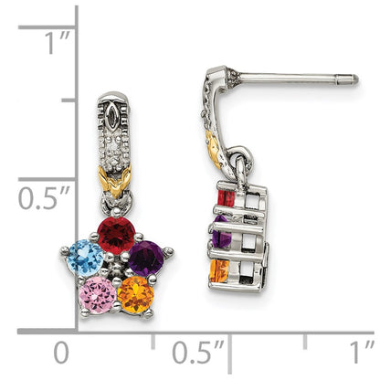 Sterling Silver u0026 14k Five-stone and Diamond Mother's Earring