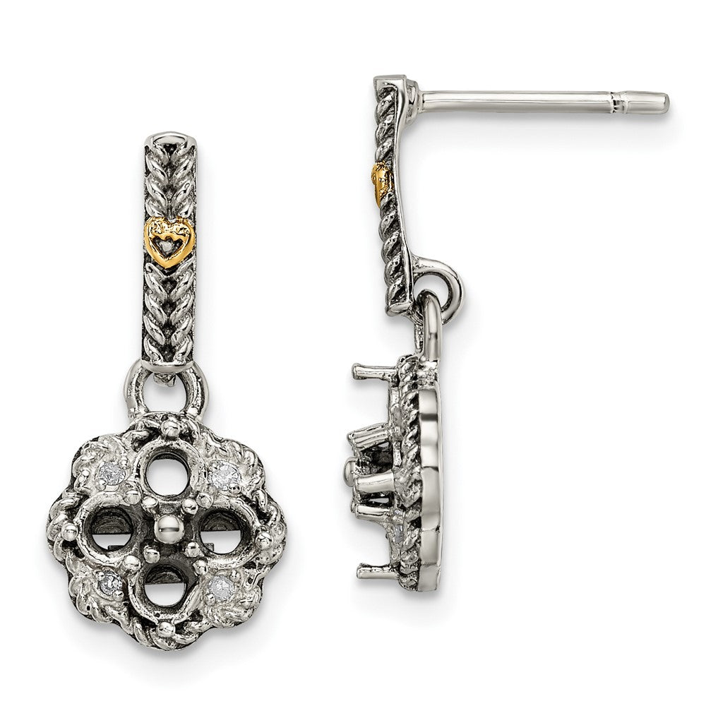 Sterling Silver u0026 14k Four-stone and Diamond Mother's Earring