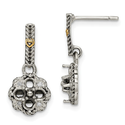 Sterling Silver u0026 14k Four-stone and Diamond Mother's Earring