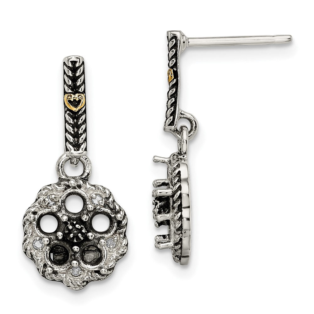 Sterling Silver u0026 14k Five-stone and Diamond Mother's Earring