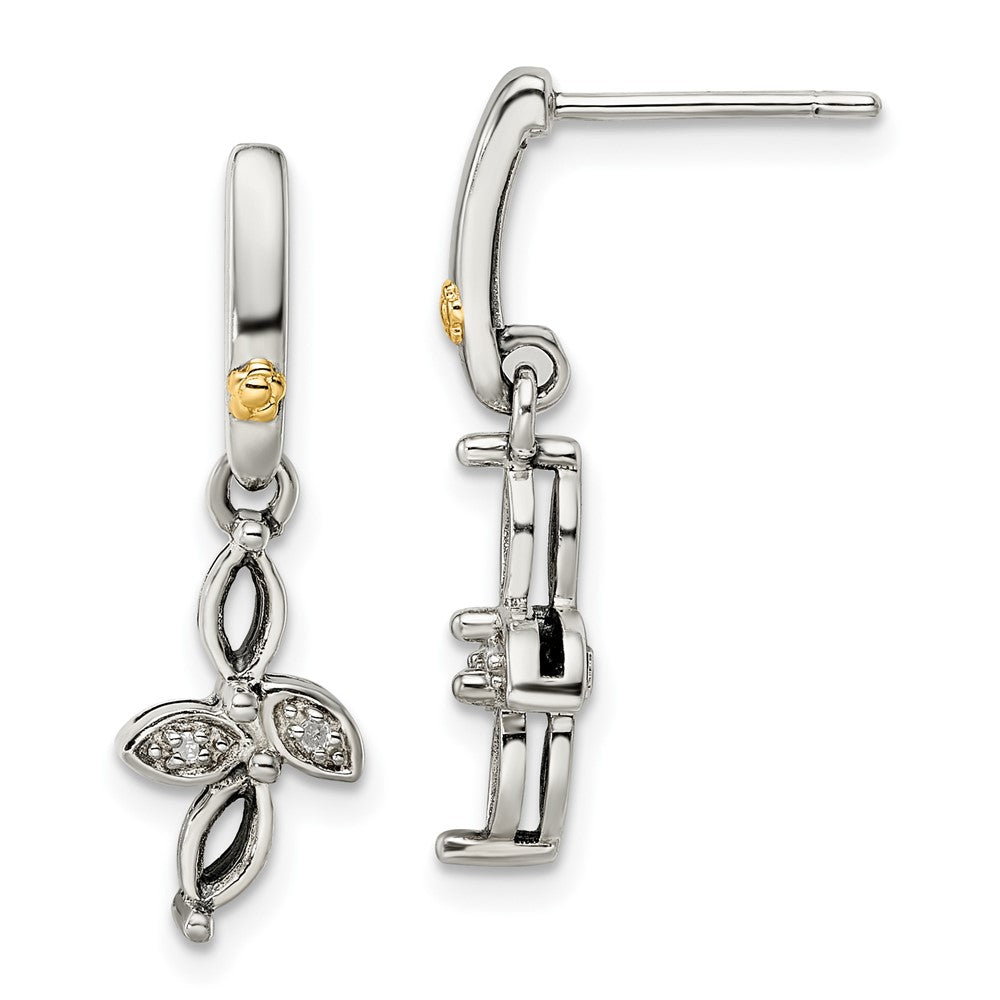 Sterling Silver u0026 14k Two-stone and Diamond Mother's Earring