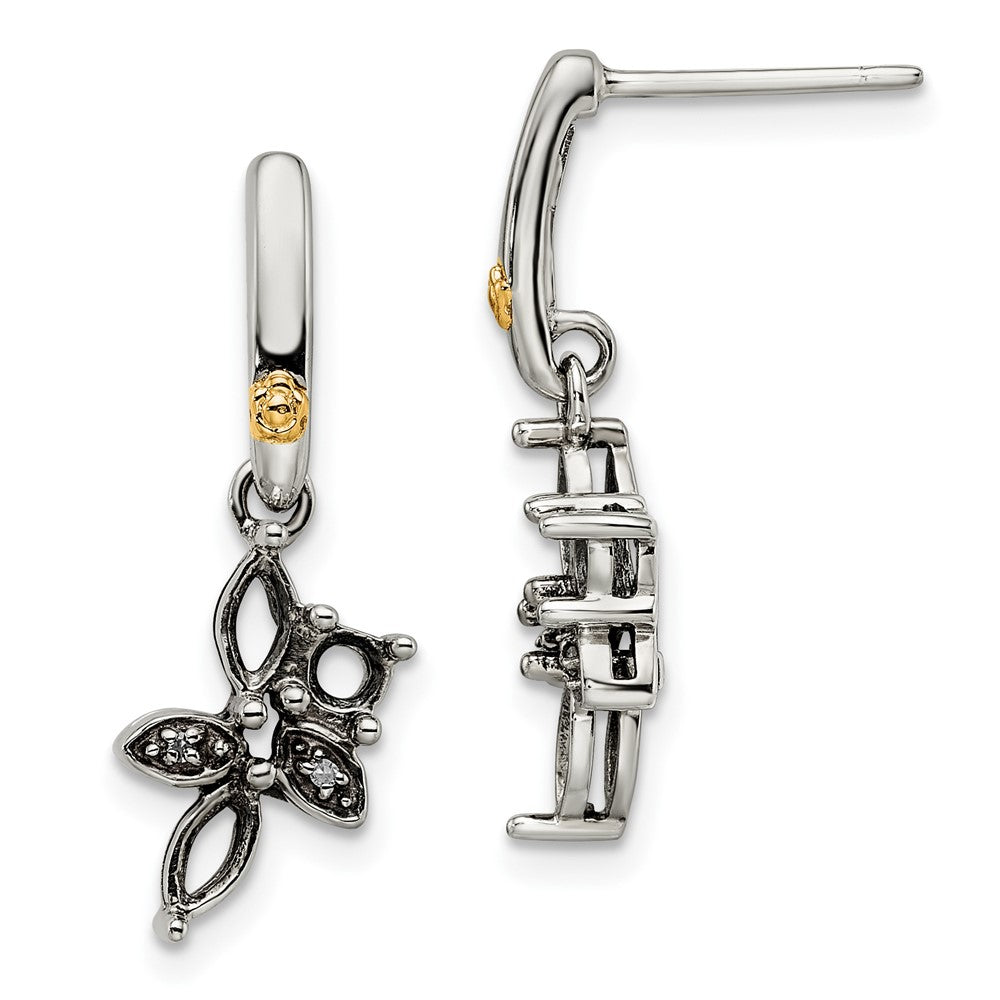 Sterling Silver u0026 14k Three-stone and Diamond Mother's Earring