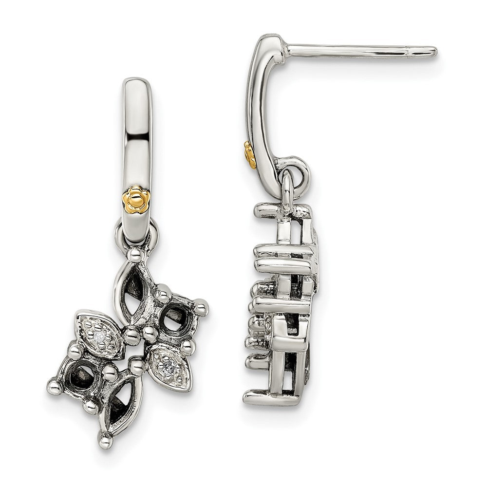 Sterling Silver u0026 14k Four-stone and Diamond Mother's Earring