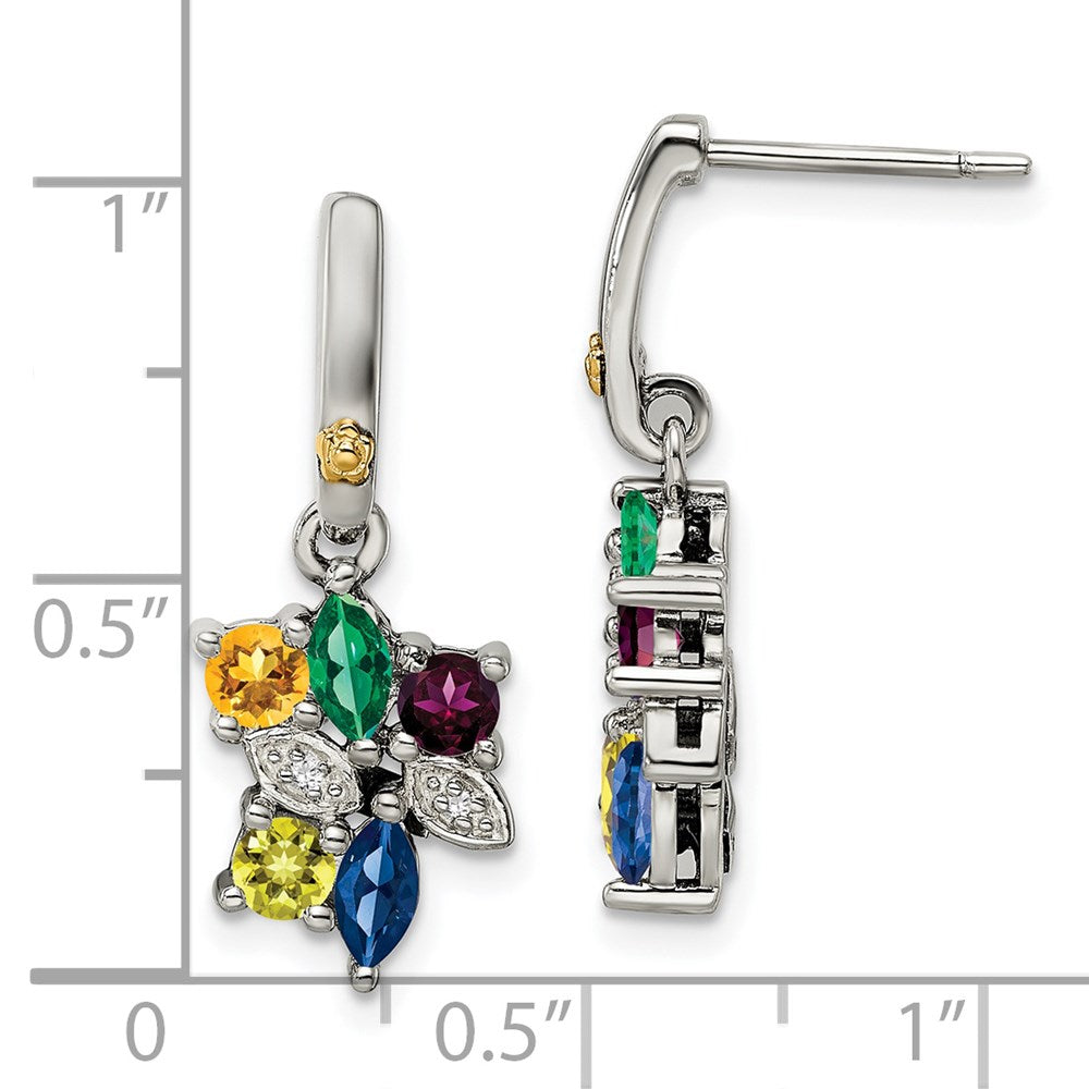 Sterling Silver u0026 14k Five-stone and Diamond Mother's Earring