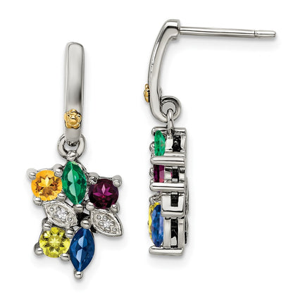 Sterling Silver u0026 14k Five-stone and Diamond Mother's Earring